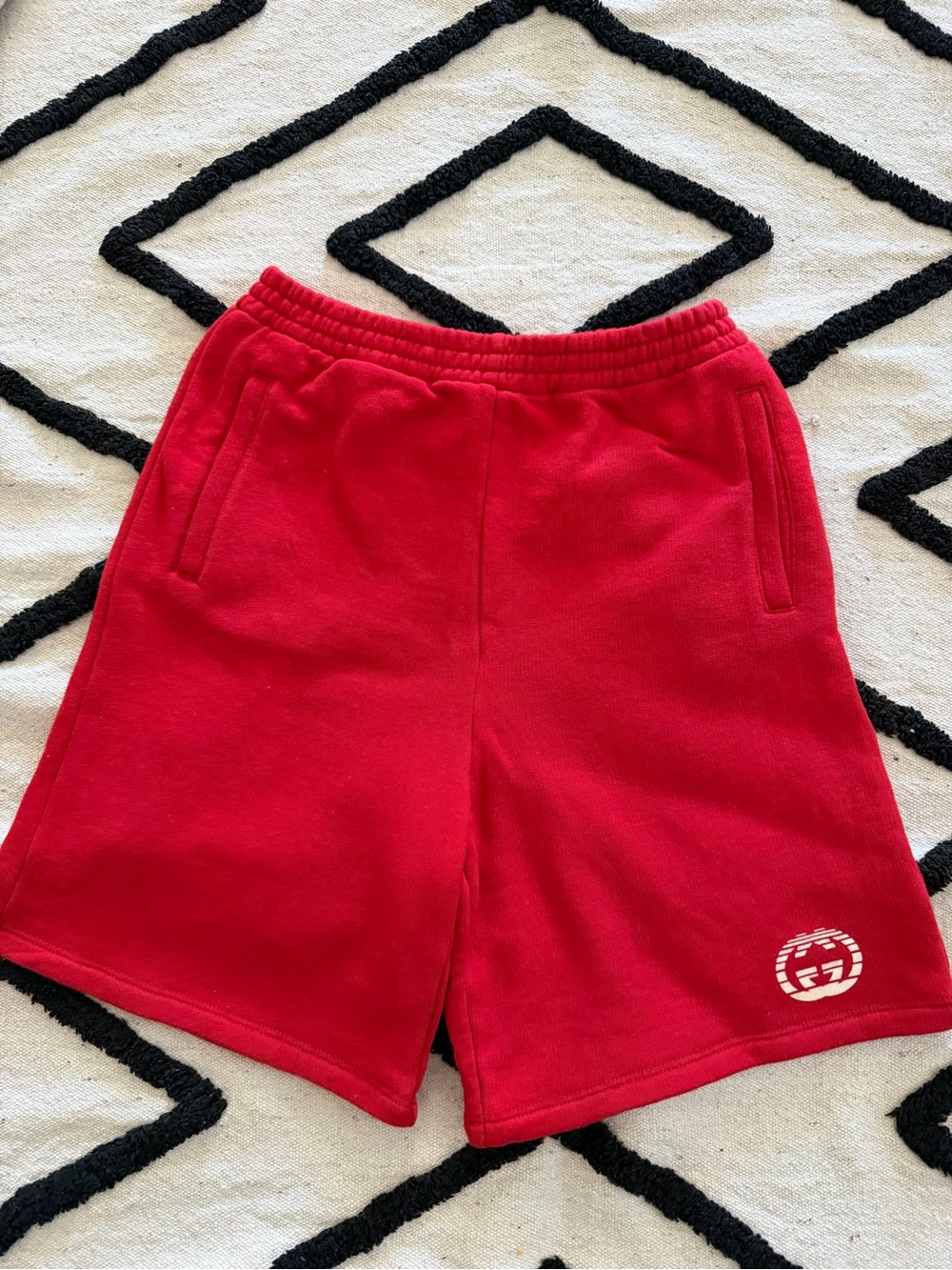 Gucci Red Kids' Corduroy Shorts with Logo